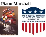 Il Piano Marshall: un veliero con bandiere europee simboleggia la ripresa. Le conseguenze positive del piano sono evidenti.