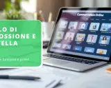 Schermo di un laptop con interfaccia "Commercialista Online" e testo sovrapposto "Ruolo di riscossione e cartella: cos'è, come funziona e poteri".