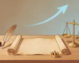 Un rotolo di pergamena, una piuma, un calamaio, una corona e una bilancia. L'immagine evoca il concetto di "statuto albertino cos'è" e la sua importanza storica.