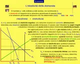 Grafico mostra curve di domanda con diverse pendenze, illustrando l'elasticità della domanda. Una curva più piatta indica maggiore elasticità.