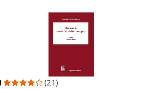 Copertina del libro "Elementi di storia del diritto europeo" di Gian Savino Pene Vidari, a cura di Caterina Bonzo.