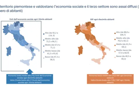 Mappe Italia: economia sociale e INP per 10mila abitanti. Analisi di economics and public policy per valutare la diffusione territoriale.