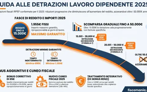 Guida alle detrazioni IRPEF 2025: come funziona la detrazione irpef cos'è, con importi e fasce di reddito.