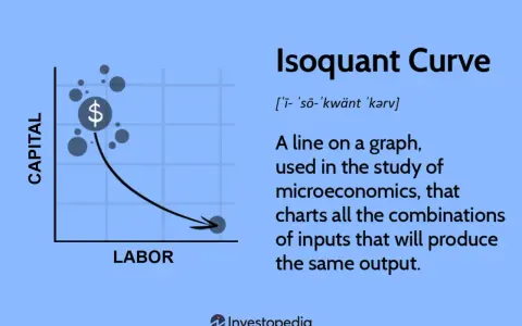 Grafico con isoquanto che mostra combinazioni di capitale e lavoro per la stessa produzione. Simile all'isocosto, ma focalizzato sull'output.
