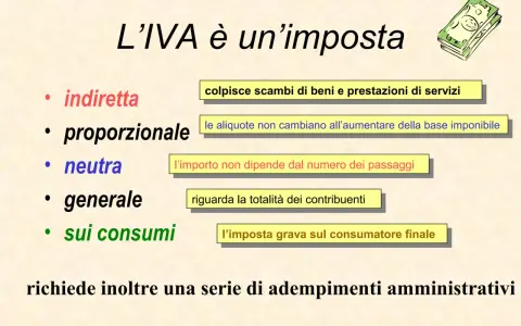 L'IVA è un'imposta indiretta, proporzionale, neutra, generale sui consumi. La sua definizione è chiara: grava sul consumatore finale.