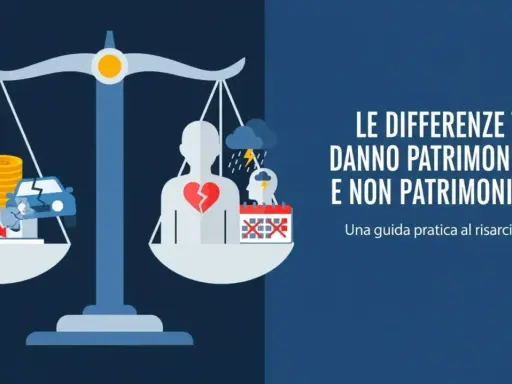 Bilancia che pesa danni materiali (auto, soldi) e morali (cuore spezzato, stress). Per non ledere nessuno, è importante capire le differenze.