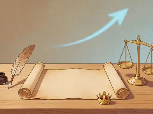 Un rotolo di pergamena, una piuma, un calamaio, una corona e una bilancia. L'immagine evoca il concetto di "statuto albertino cos'è" e la sua importanza storica.