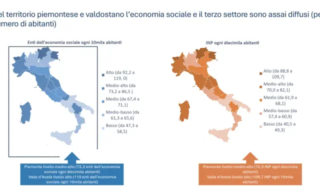 Mappe Italia: economia sociale e INP per 10mila abitanti. Analisi di economics and public policy per valutare la diffusione territoriale.