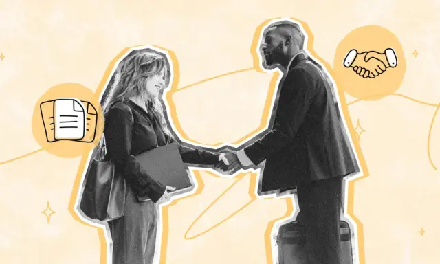 Uomo e donna si stringono la mano, simboleggiando un accordo o un contratto. Cosa vuol dire recesso? Forse un nuovo inizio.