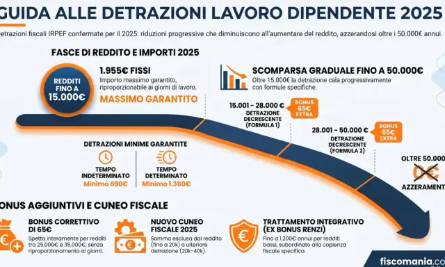 Guida alle detrazioni IRPEF 2025: come funziona la detrazione irpef cos'è, con importi e fasce di reddito.