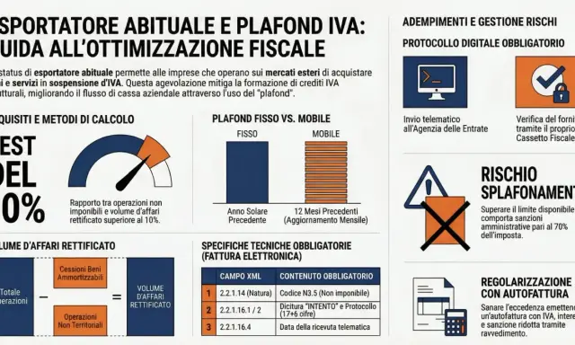 Guida all'ottimizzazione fiscale: il plafond IVA per esportatori abituali. Il significato del plafond è cruciale per gestire crediti IVA e flussi di cassa.