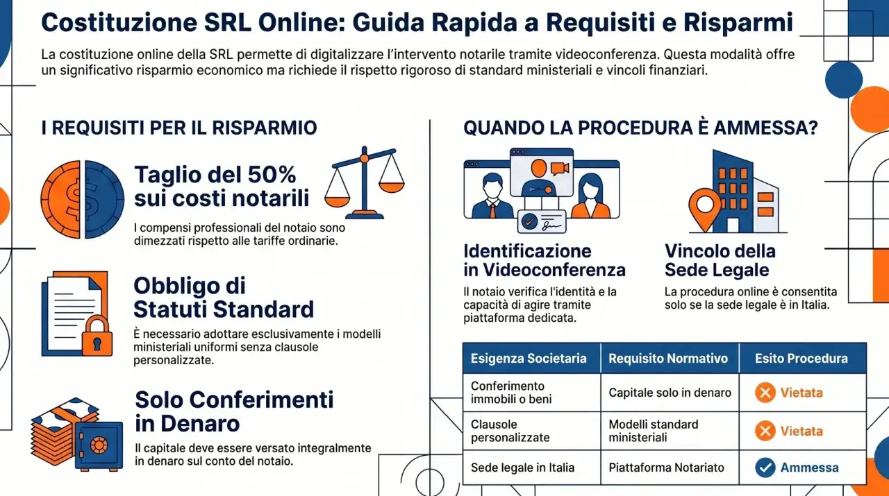 Guida alla costituzione di una societ&agrave; a responsabilit&agrave; limitata (SRL) online: requisiti, risparmi e procedure ammesse.