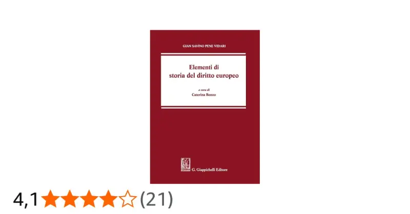 Copertina del libro "Elementi di storia del diritto europeo" di Gian Savino Pene Vidari, a cura di Caterina Bonzo.